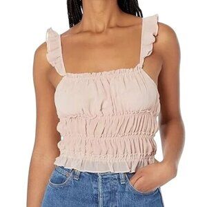 BB Dakota Steve Madden Sweet and Go Top Size Medium Pale Pink Ruffle Strap NEW